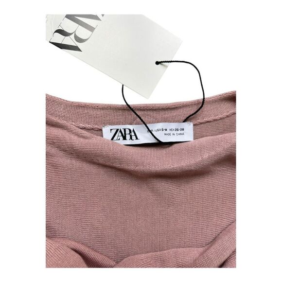 Zara Knit Sweater with Scarf Soft Pink Sz Sm/Med - Picture 5 of 5